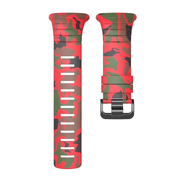 För Suunto Core Tpu Printed Watch Band HXQ Red Camouflage