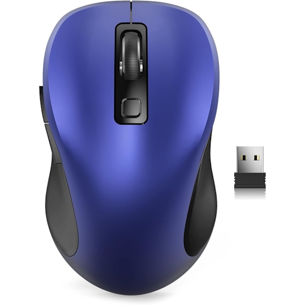 Trådlös mus. 2,4 GHz ergonomisk datormus med USB