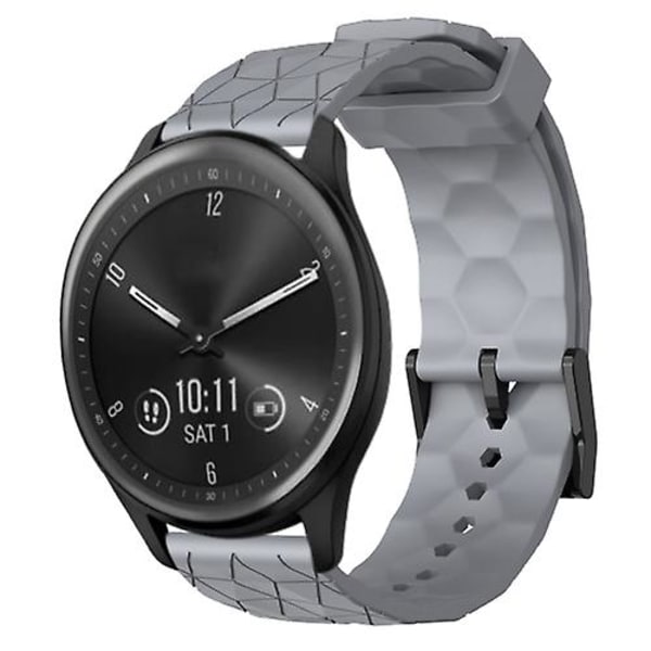 For Garmin Vivomove Sport 20mm Fodboldmønster Ensfarvet Silikone Urrem RGK Grey