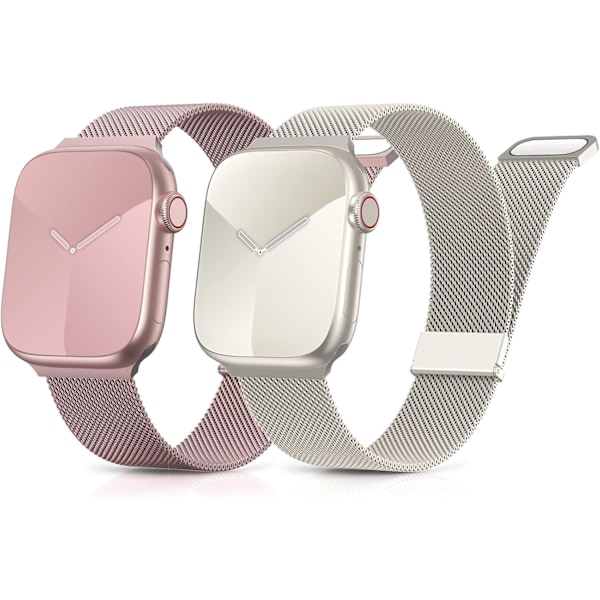 2-pack metallmagnetisk kompatibel med Apple Watch Band Series UlSE 8