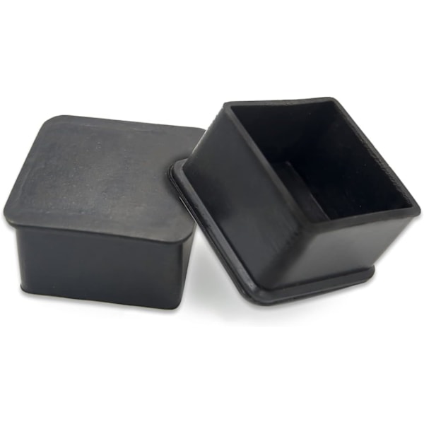 Kvadratiska halkfria gummibensskydd för tunga möbler, stolsbensskydd för golv, 50 x 50 mm, 2\" x 2\", svart, 10 st svart 50 mm x 50 mm svart