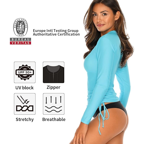 Kvindernes UV Solbeskyttelse Langærmet Rashguard Badetøj Top