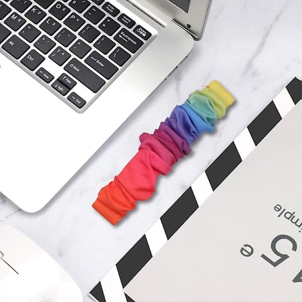 Universell hårslinga i tyg för Fitbit Versa 4 / Sense 2 Rainbow Colors