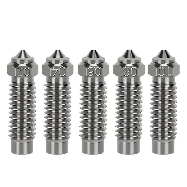 5 st. för Neptune 4Plus/4Max -Zr-Cu Munstycke 0,6 mm Högtemperaturmunstycke för 1,75 mm PLA/ABS/PETG/TPU/PC/PP/Nylon/