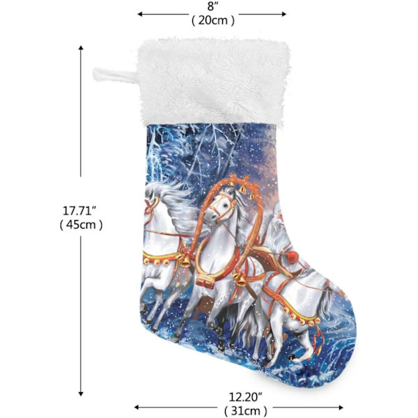 Julklapp, Personliga Julklappsstrumpor 2-pack Vinter Julskog 45,7 cm Julstrumpor Hängande Ornament Kamin för Träddekoration
