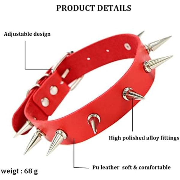 6 stk. Choker Halsbånd Punk Choker Halskjede for Kvinner Jenter Svart Pu