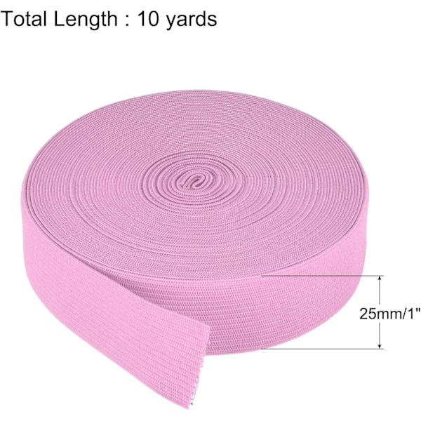 Elastiska band för sömnad 1\" 10 meter rosa stickad elastisk spole hög elasticitet för