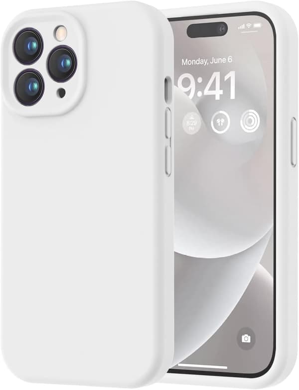 Premium silikondeksel til iPhone 14 Pro Max - Ripebestandig mikrofiberfôr, støtsikkert, 6,7 tommer