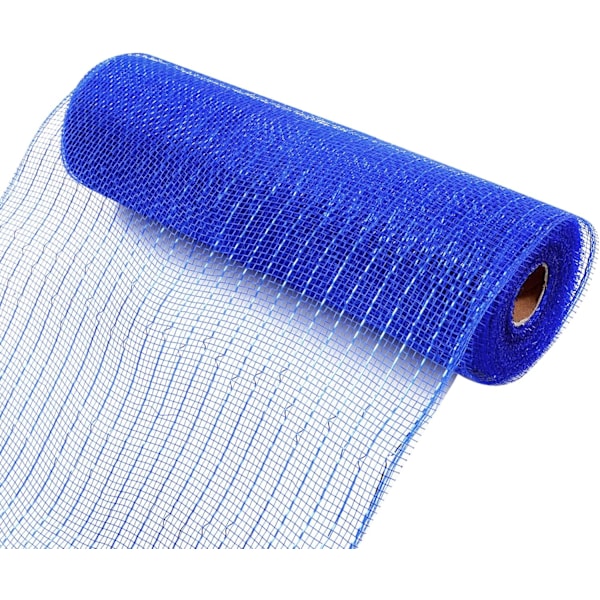 2 ruller kongeblå Deco Mesh Ribbon 10 tommer x 30 fod, metallisk poly mesh ruller til