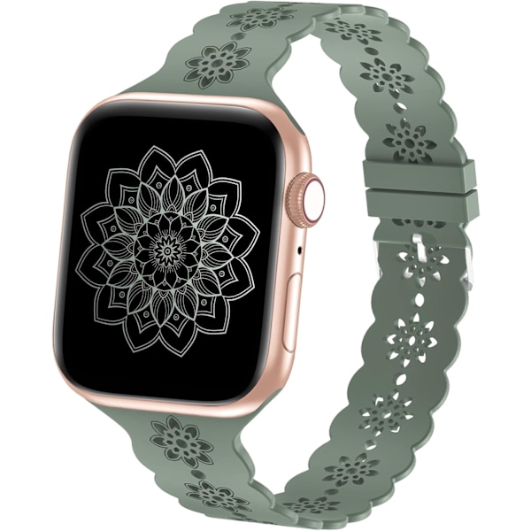 Blommigt silikonband kompatibelt med Apple Watch -band 38 mm