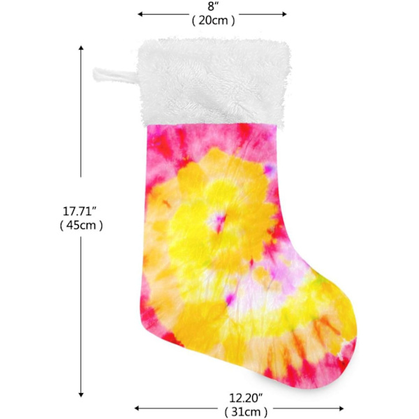 Julklapp, personliga julklappsstrumpor 2-pack Rosafärgad Tie Dye 45,7 cm Julstrumpor Hängande Ornament Kamin för träddekoration 17,7