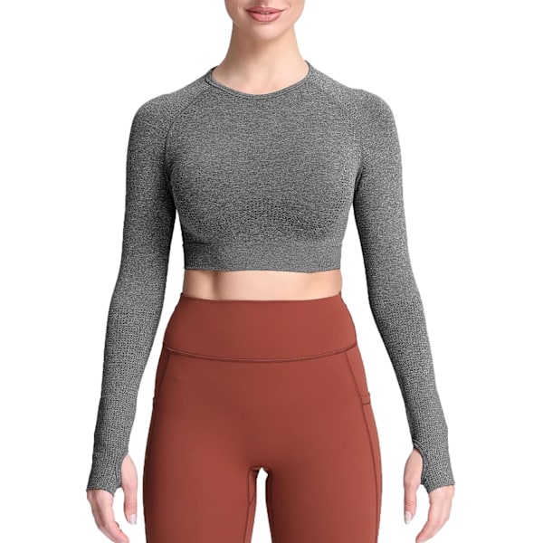 Långärmad Crop Top för Kvinnor Vital 1.0 & 2.0 Träning Seamless Crop T-shirt