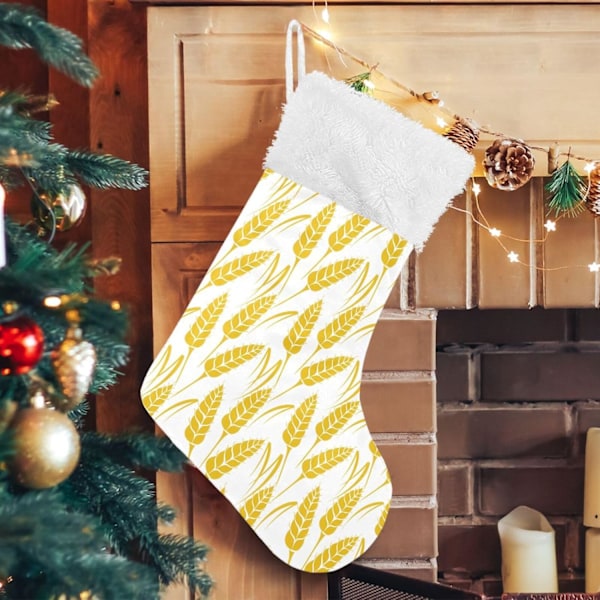 Julklapp, personliga julklappsstrumpor set med 2 korn av vete 45,7 cm julstrumpor hängande ornament spis för träddekoration