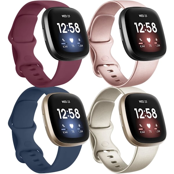 Bløde silikone remme til Fitbit Versa 3/Sense