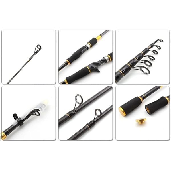 1 st Modell YG025 1,8 m 2,1 m 2,4 m 2,7 m Kolfiberspö M Power Spinnings Casting Spö Bärbar Teleskopisk Fiske Spö Stång Fiske Utrustning Gjutning 2,7 M