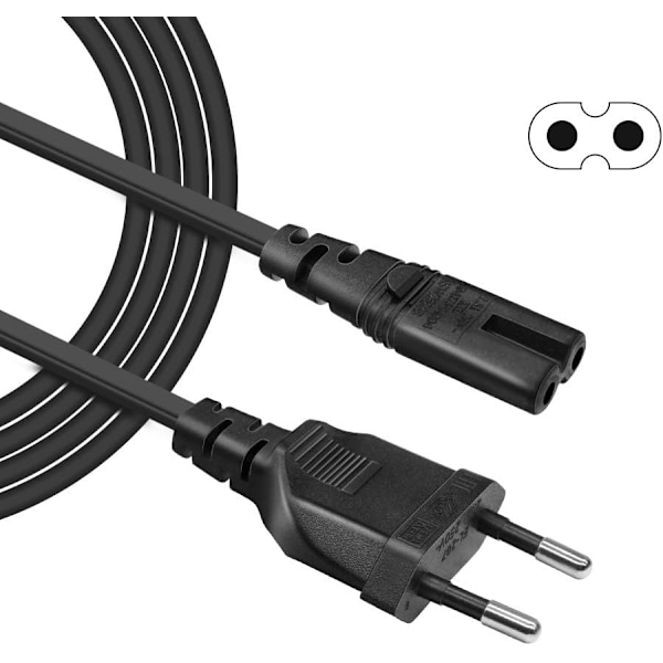C7 Power 2 Pins Ps5 Ps4 Ps3, 1,5 M bipolær power