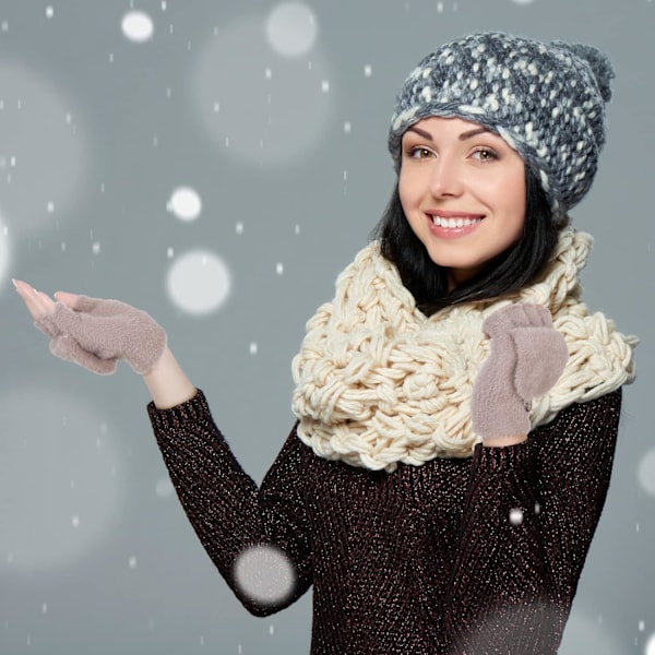 3-pak fingerløse handsker - Dame vinter luffer