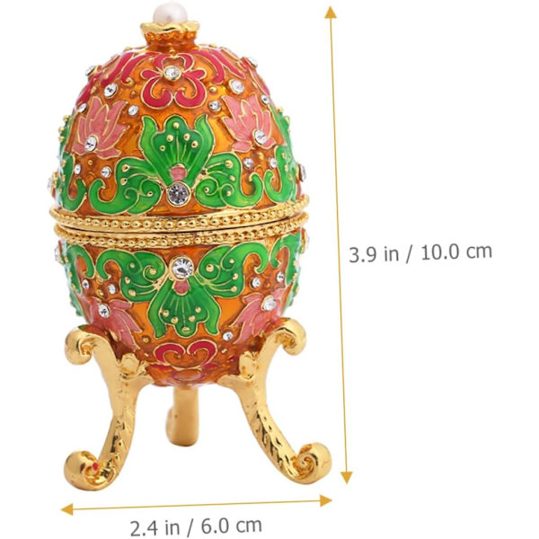 Box Enamel Äggkartong Äggringar för Stekning Antik Dekor Skatt Förvaringsfodral Ringfodral Egguins Bärbar Smyckeskrin Heminredning Dekor Bröllop
