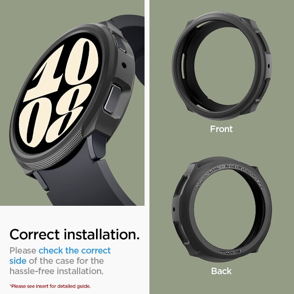 Liquid Air Designat för Galaxy Watch 6 44mm Skal Flexibelt Lättviktigt TPU-skydd (2023) - Matt Svart Matt Svart