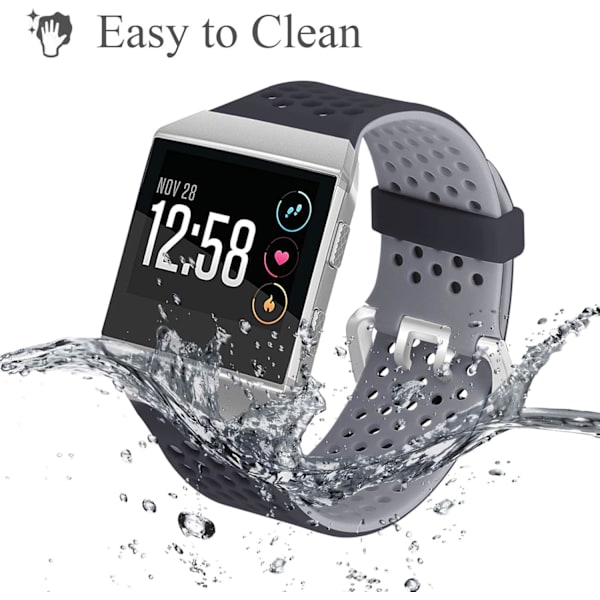 Kompatibel med Fitbit Ionic Band, åndbar blød silikone sport