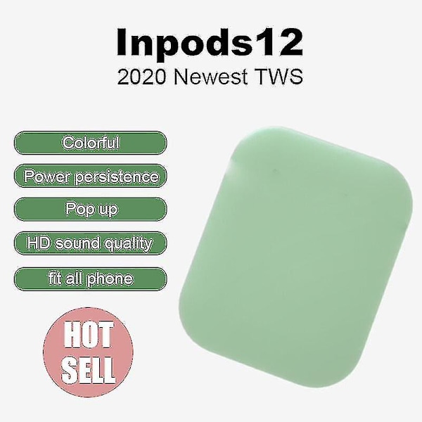 Inpods 12 Wireless Earphone Sports Waterproof För Iphone Samsung, Xiaomi, Huaweisamsung Green