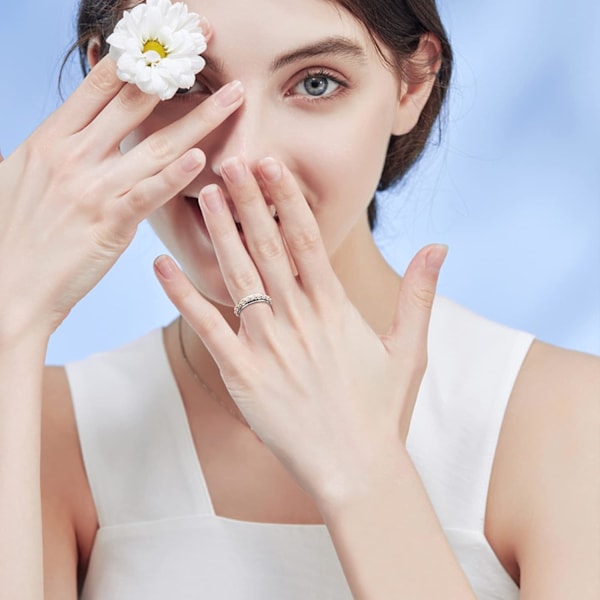 Daisy Spinner Ring - Sølv Stressaflastende Ring til Kvinder Piger