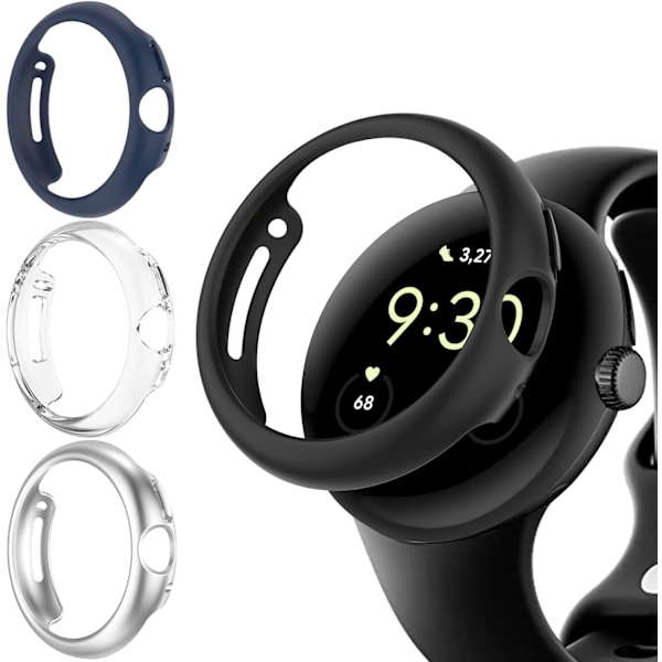 4-pack Skal för Pixel Watch 3/2/1 41mm, Stöttåligt Hårt PC Skyddsskal, Allround Kantstöd Kompatibelt med Pixel Watch 3/2/1 41mm