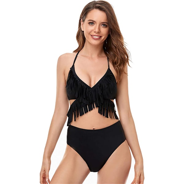 2-delad bikini med hög midja och tryck