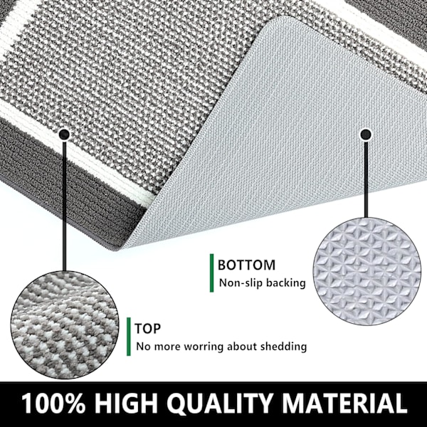 Grå lavprofil dør måtte - 20x32, skridsikker og absorberende