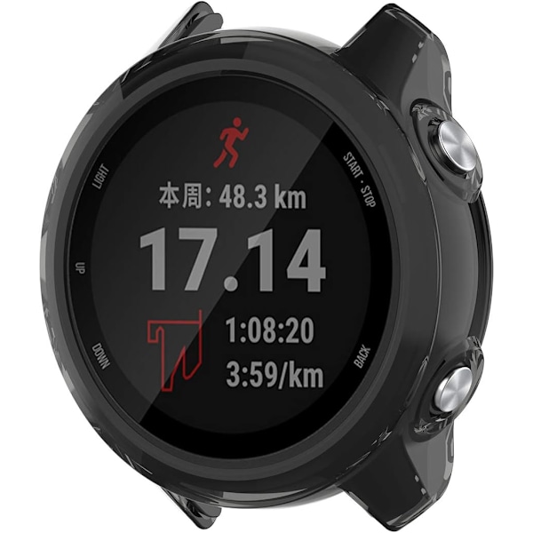 Skal Kompatibelt med Garmin Forerunner 245 Smartwatch Skyddande PC Stötfångare Pansar Skal Skydd för Forerunner 245/245 Music (Svart) Svart