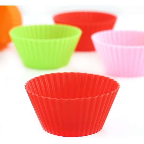 12 stk Mini Rund Form Silikon Muffin Cupcake Form Bageform Maker