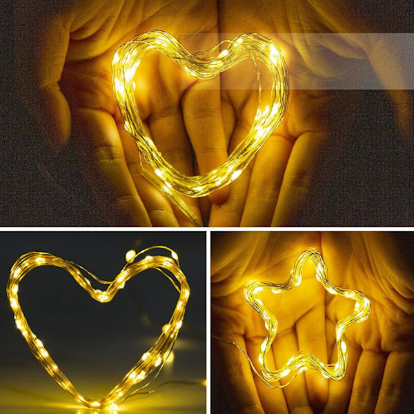 2-pack batteridrivna ljusslingor - 8 lägen 50 LED-slingor
