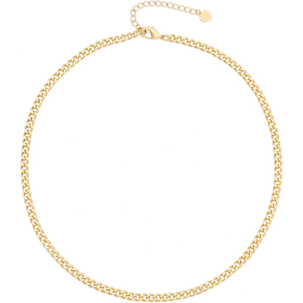 18k Guld Pappersklämma Kedja Choker - Fin Halsband för Kvinnor