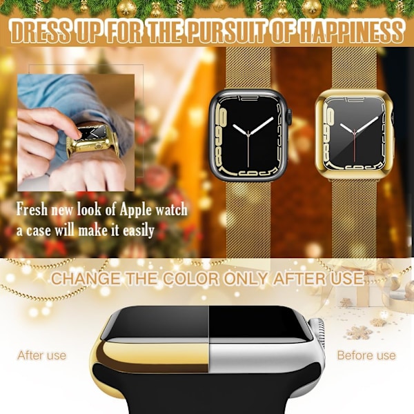 TPU Anti-Ridse Letvægts Beskyttende 38mm Iwatch Case Bumper og All-Around Case Kompatibel med Apple Watch Series 3/2/1, Guld Guld