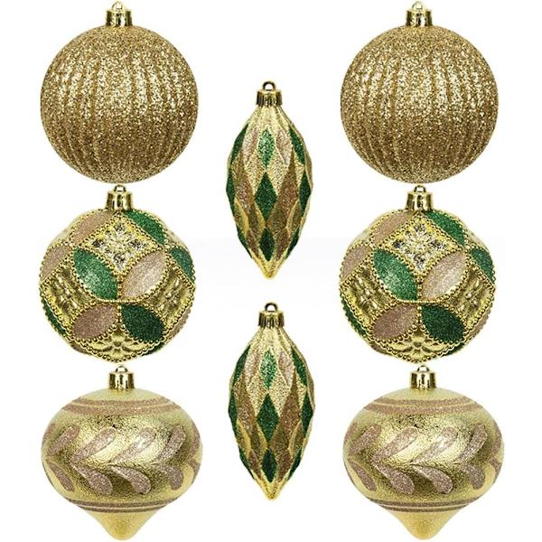 8 st 3,94\" julgranskulor krossäkra guld julgran