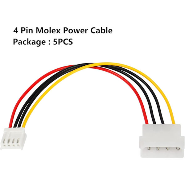 Dator Molex 4-stifts förlängningskabel för ström, 8 tum
