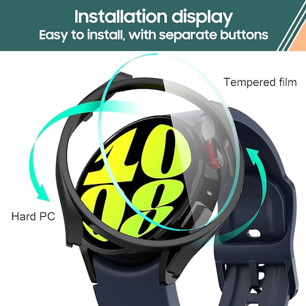 2+2st til Samsung Galaxy Watch 6 40mm etui med skærmbeskyttelse