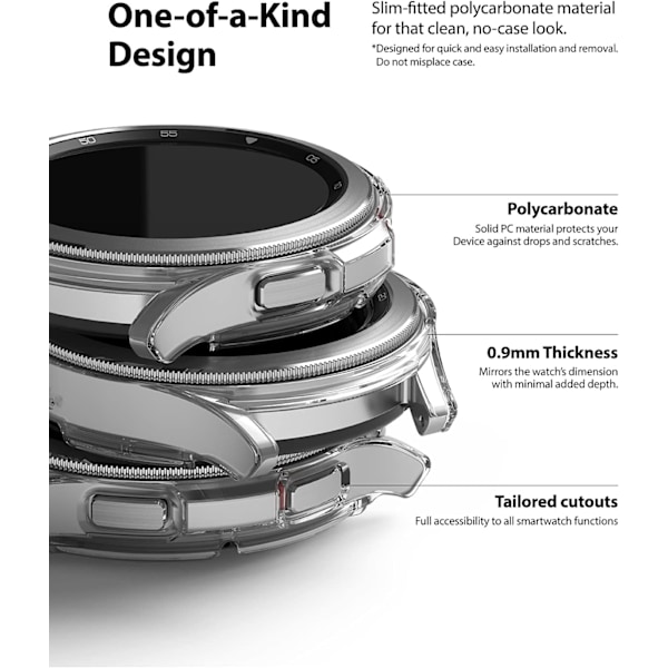 Slim Case [2-pack] Kompatibel med Galaxy Watch 4 Classic 46mm, Watch4 Classic Bezel [Endast Ram] Premium PC Hårt Tunt Skal - Klar Klar (2-pack)