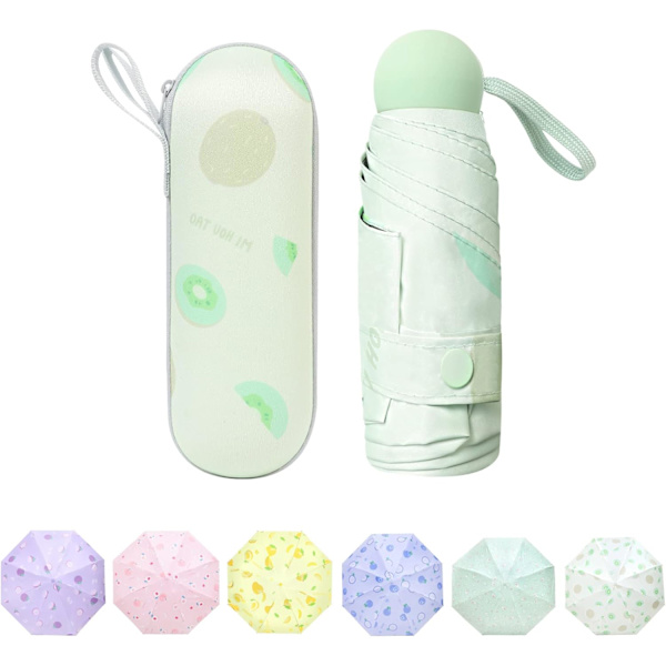 Mini vindafvisende sammenklappelig rejse paraply. Sol & regn paraplyer. Kompakt