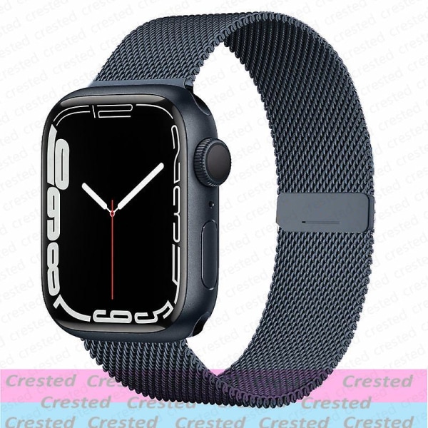 Milanese Loop Strap Til Apple Watch Ultra Band 44mm 40mm 45mm 41mm 49mm 42mm 38mm 44 Mm Correa Armbånd Iwatch Series 3 6 Se 7 8 midnight 38mm 40mm 41mm