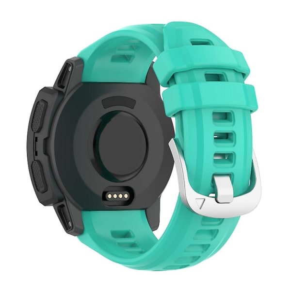 För Garmin Instinct 2s Silikon Rostfritt Stål Spänne Klockarmband FGU Lake Green