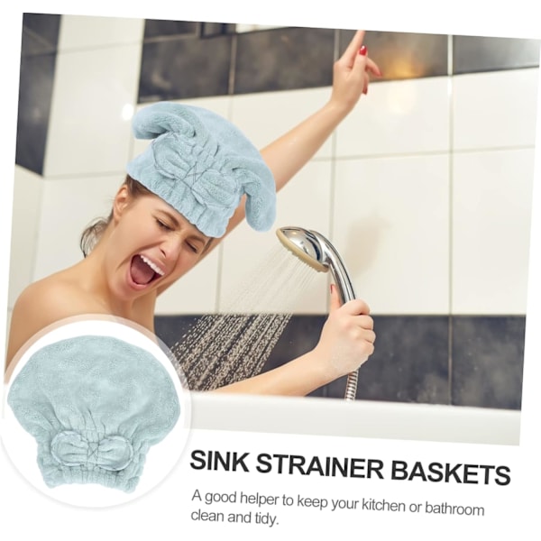 6 stk Hurtigtørkende Hodeshower Cap Set - Hurtigtørkende turbansnus for hår