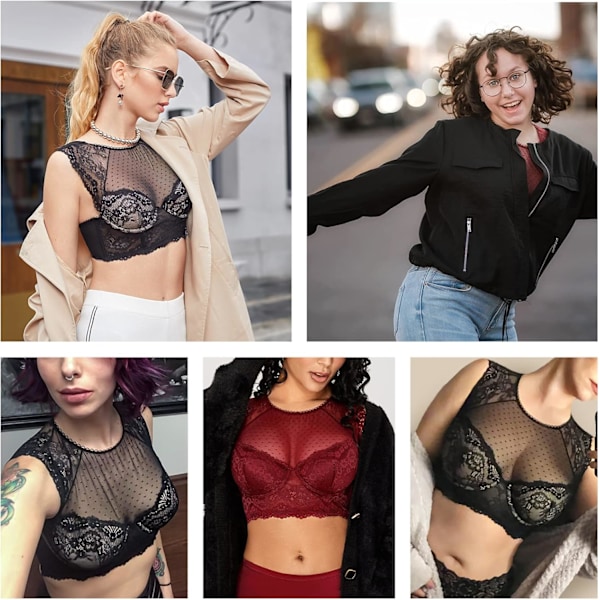 Kvinders Blonde Bralette Sexet Korset Top Bustier BH Med Bøjle Plus Størrelse Crop Top
