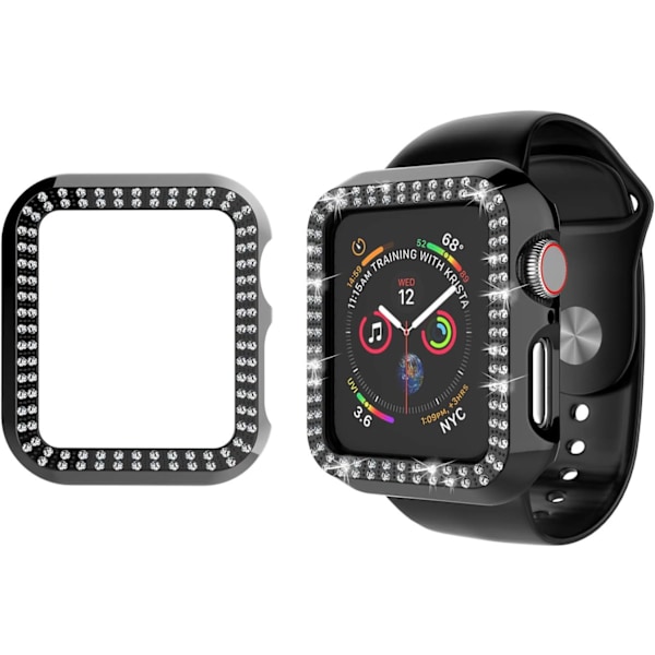 Bling-kotelo yhteensopiva Apple Watch 38mm 40mm 42mm 44mm kanssa, Kristallitimantti Apple Watch Suojakotelo Ohut PC Naarmuuntumaton Puskurikehys Suojakuori
