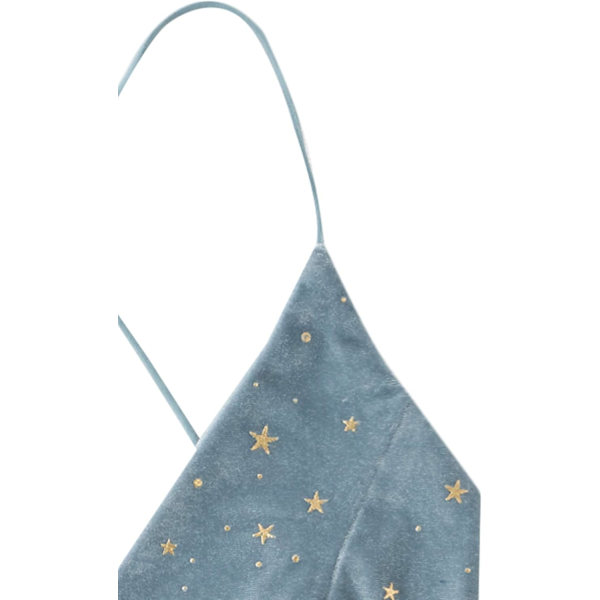 Kvinners fløyels Galaxy Print Crisscross Back Spaghetti Strap Crop Cami Top