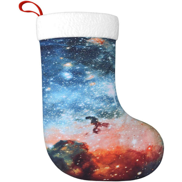 Galaxy Space Julstrumpa Julstrumpehållare Julstrumpa Personifierad Julpynt Godispåse Väska Tema Jultomte Galaxy Space
