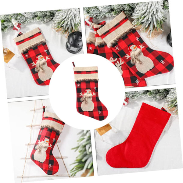 1 stk. Jule Strømper Calcetines De para Niños Gaveposer Burlap Strømper