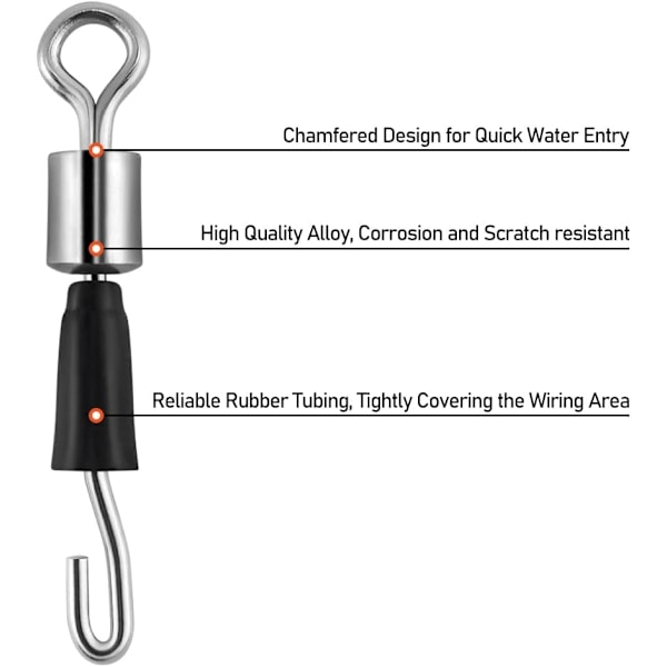 50 stk. Quick Change Swivels til fiskekrog længder - Anti Line Spin