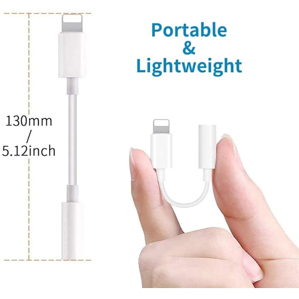 (2-pack) iPhone hörlursadapter Lightning till 3,5 mm