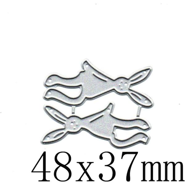 2 stk. siddende kanin metal die cuts til DIY scrapbooking